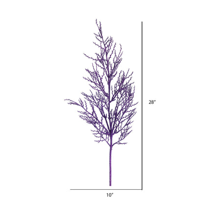 Vickerman 28" Purple Onoclea Glitter Wild Huck Artificial Christmas Spray. Includes 6 sprays per pack.