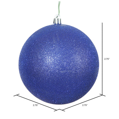 Vickerman 2.75" Cobalt Blue Glitter Ball Ornament 12 per Bag