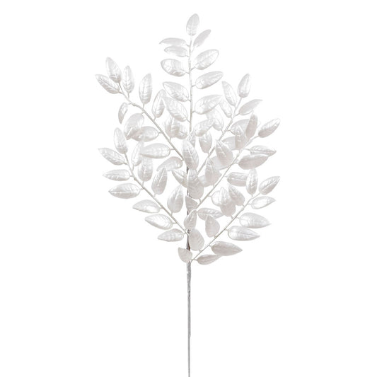 Vickerman 22" White Glitter Honey Locust Artificial Christmas Spray. Includes 6 sprays per pack.
