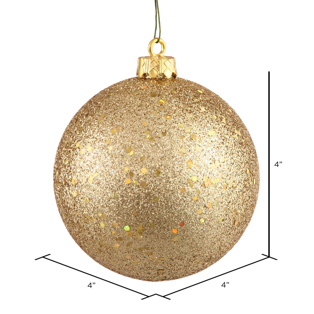 Vickerman 4" Gold Sequin Ball Ornament 6 per Bag