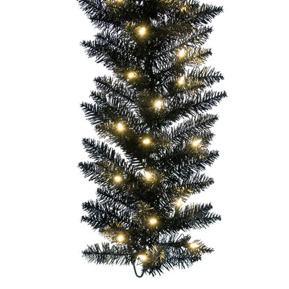 Vickerman 9' Black Fir Artificial Christmas Garland Warm White Dura-Lit LED lights.