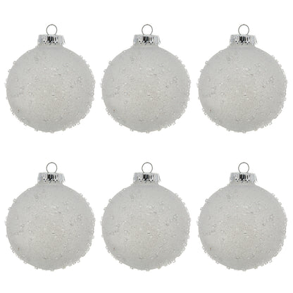 Vickerman 4" White Ice Ball Ornament 6 per Bag