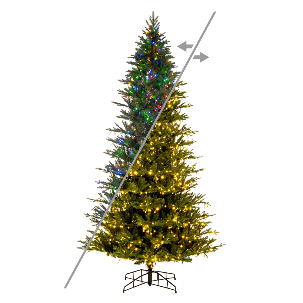 Vickerman 12' x 72" Kamas Fraser Fir Artificial Christmas Tree 3mm LED Color Changing Lights