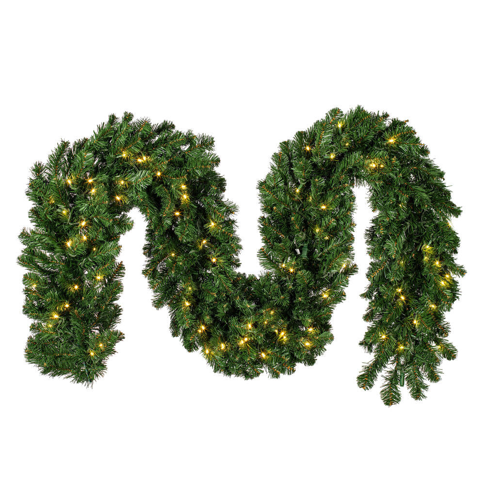 Vickerman 9' Grand Teton Artificial Christmas Garland Warm White Wide Angle LED Lights