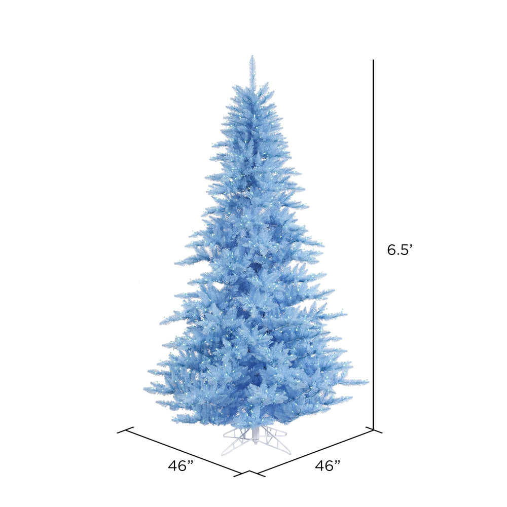 Vickerman 6.5' x 46" Sky Blue Fir Artificial Christmas Tree with Blue Dura-lit LED Lights