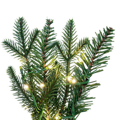 Vickerman 9' x 14" Kamas Fraser Fir Artificial Garland with 300 Warm White Low Voltage 3mm Spider LED Lights and 640 PE/PVC Tips.