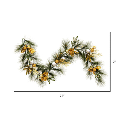 Vickerman 6' x 16" Artificial Christmas Garland Battery Operated Warm White Lights