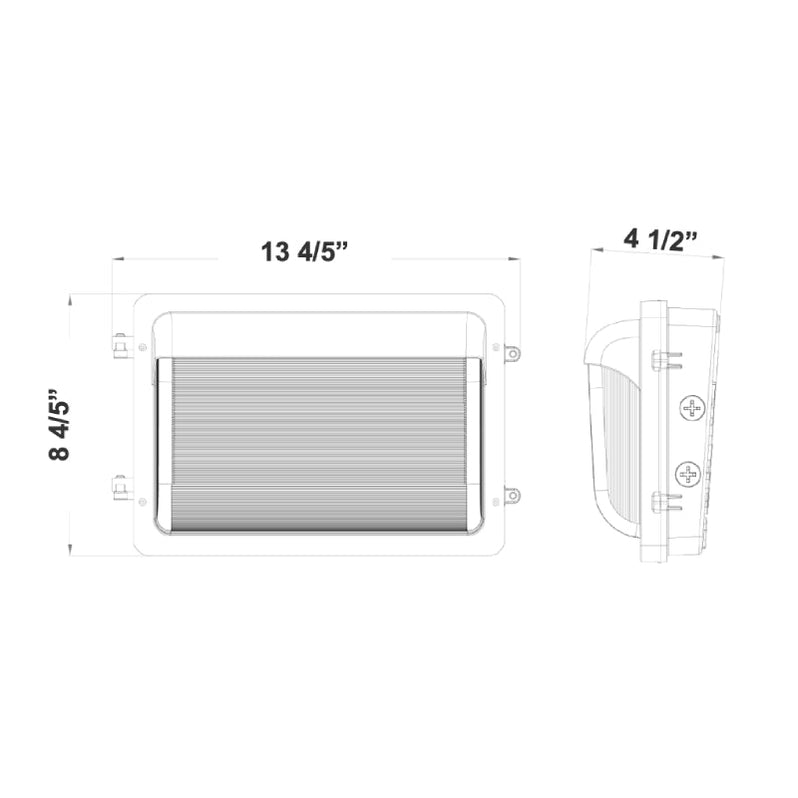 Westgate X-Gen Flat Glass Wall Pack Adj. 40/30/20W 80/60/40K With Vandal Screws Bronze, Outdoor Lighting, 40W/60W/80W, 130 Lumens/W, 30K/40K/50K, Brown Finish, 0-10V