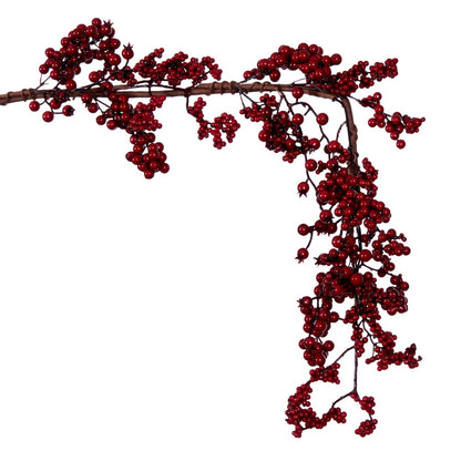 Vickerman 5' Artificial Red Outdoor Weather Resistant Berry Christmas Garland Unlit