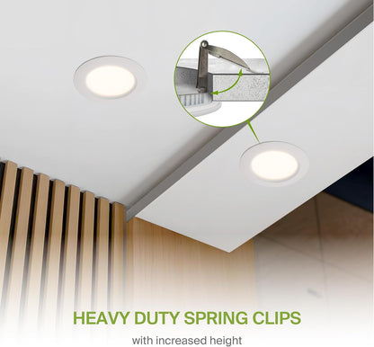ASD Lighting LED Recessed Mini Panel Round 6inch 15W 120-277V 0-10V Dimmable 2700/3000/3500/4000/5000K with Baffle Trim White ETL Energy Star