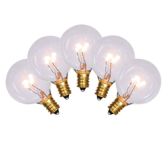 Vickerman G40 Clear Replacement Bulbs, 5 per Box
