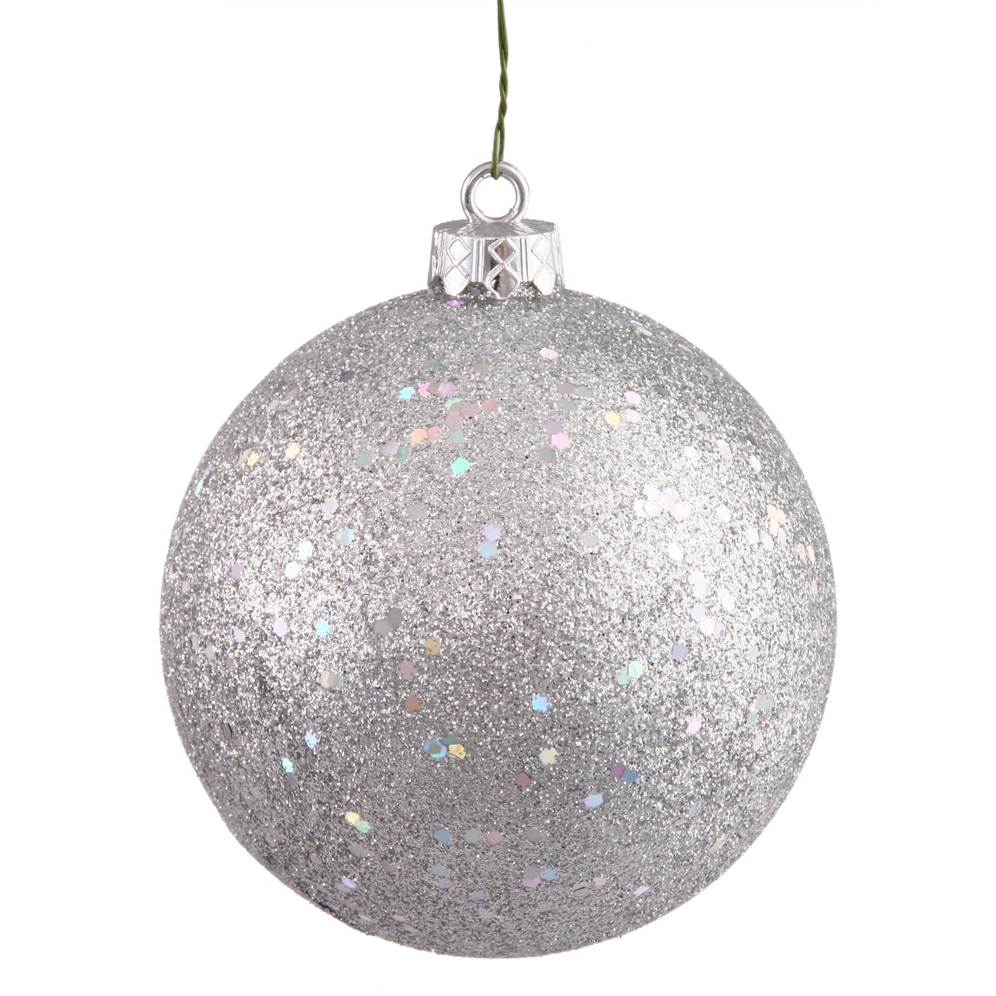 Vickerman 4.75" Silver Sequin Ball Ornament 4 per Bag