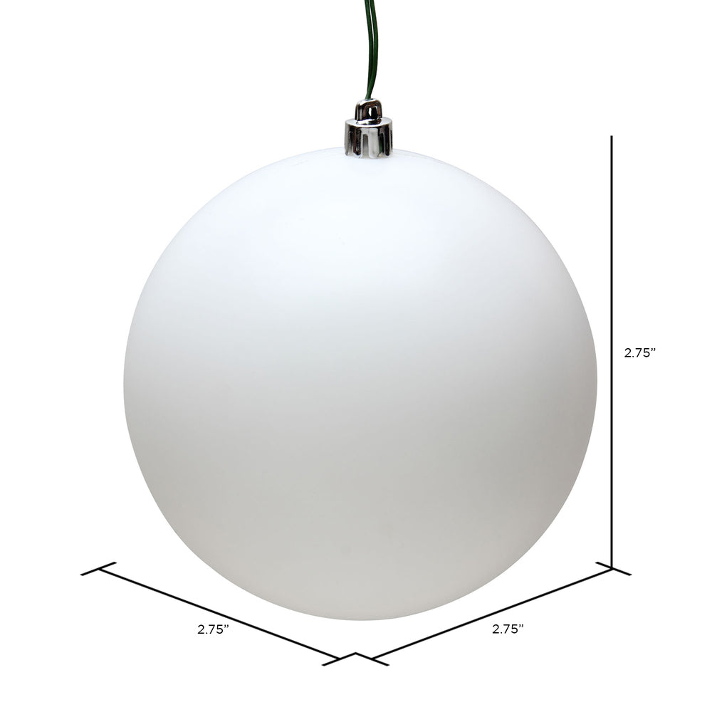 Vickerman 2.75" White Matte Ball Ornament 12 per Bag