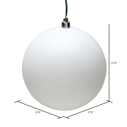 Vickerman 2.75" White Matte Ball Ornament 12 per Bag