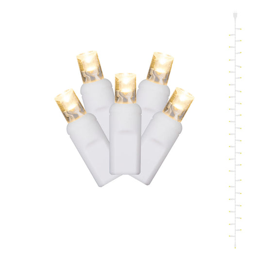 Vickerman 35 Warm White Twinkle Light Wide Angle LED Curtain Light White Wire 17.5'.