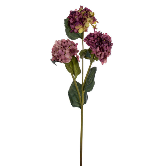 Vickerman 33" Mauve Artificial Hydrangea Spray with Three Flower Heads 2 per bag.