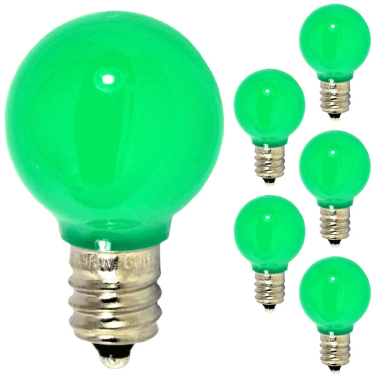 Damar- G9 LED Bulb Solid Green Dimmable 0.6W-0.96W E12 Candelabra Base 100-130V Pack of 6- Small Globe Mood Colored Lighting for Party Christmas Home Decoration