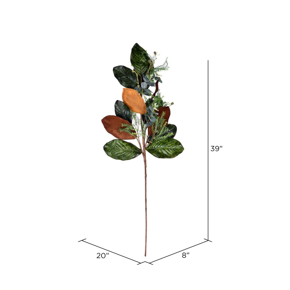 Vickerman 39" Artificial Green Magnolia Leaf Spray.