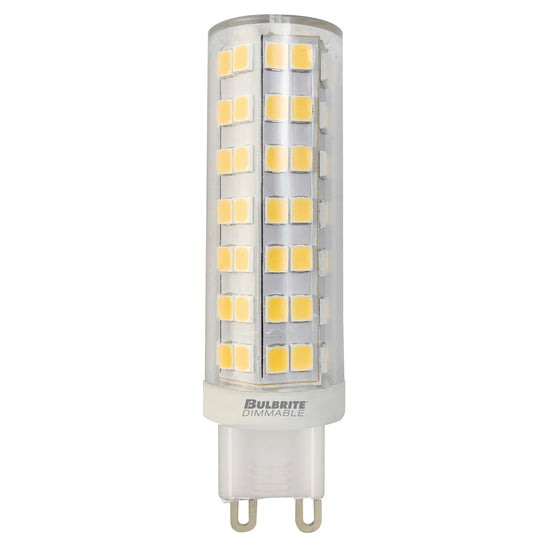 Bulbrite 6.5 Watt 120V Clear T6 LED Mini Light Bulbs with Bi-Pin (G9) Base, 3000K Soft White Light, 700 Lumens