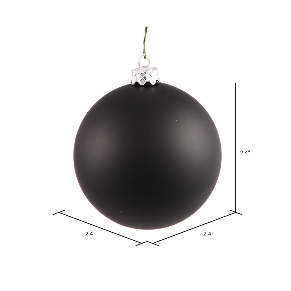 Vickerman 2.4" Black Matte Ball Ornament 24 per Bag