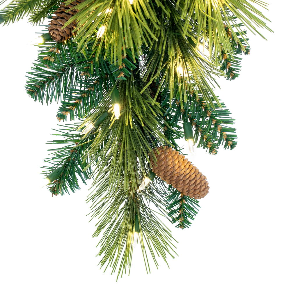 Vickerman 36" Emerald Mixed Fir Artificial Christmas Teardrop with Warm White LED Lights.