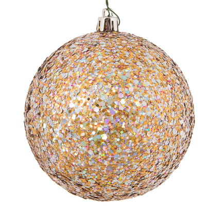 Vickerman 4" Multi-color Sequin Glitter Ball Christmas Ornament 6 Pieces per bag