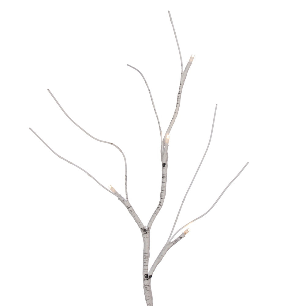 Vickerman 6' White Birch Twig Garland Battery Operated Warm White 3mm Wide Angle LED lights.