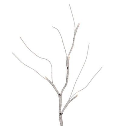 Vickerman 6' White Birch Twig Garland Battery Operated Warm White 3mm Wide Angle LED lights.