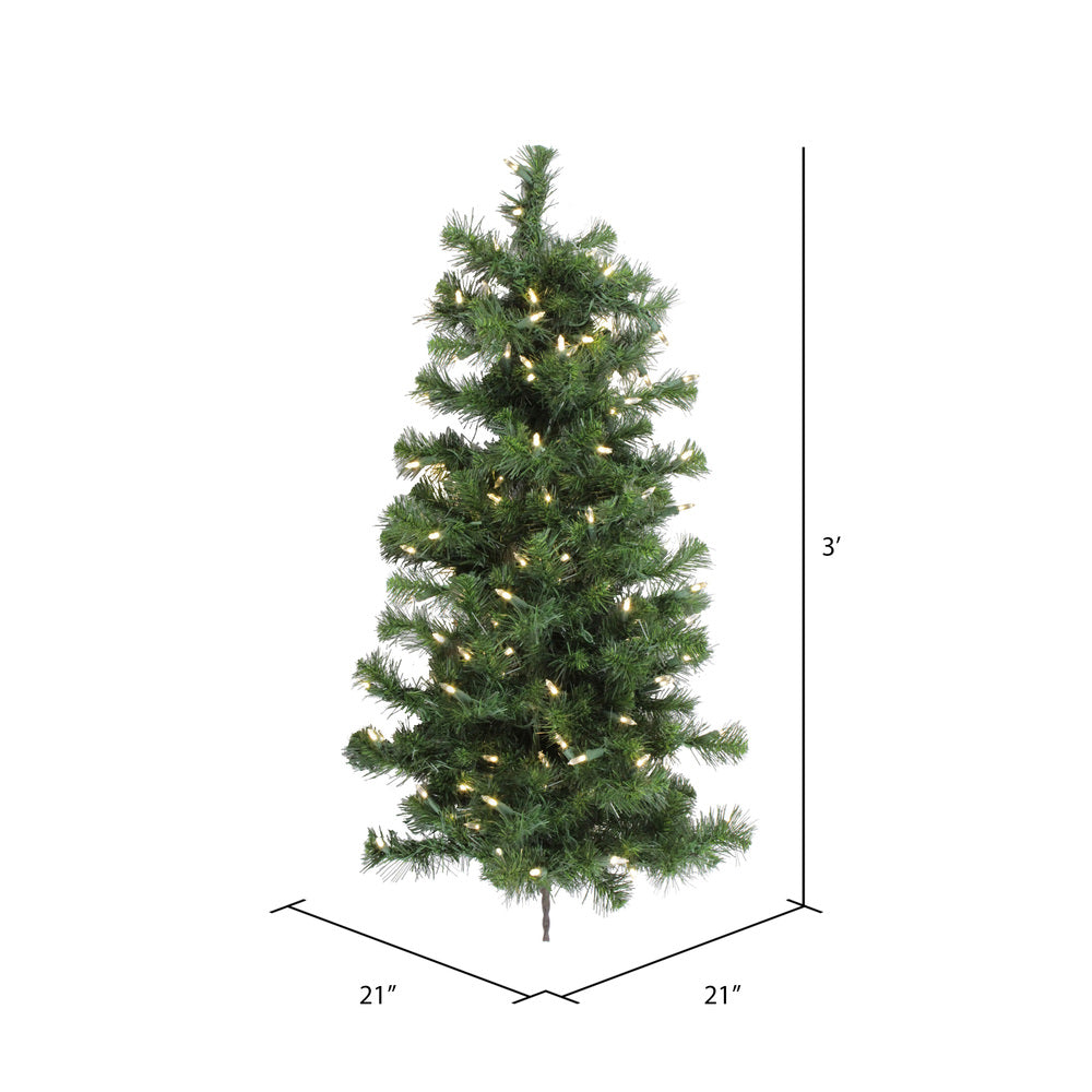 Vickerman 3' Douglas Fir Artificial Christmas Wall Tree Warm White Dura-lit LED Lights