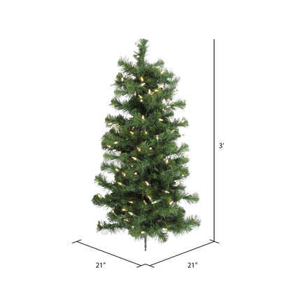 Vickerman 3' Douglas Fir Artificial Christmas Wall Tree Warm White Dura-lit LED Lights