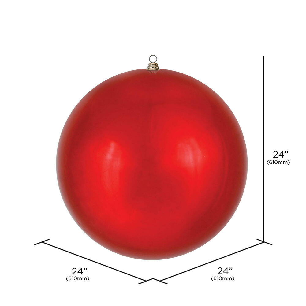 Vickerman 24" Giant Shiny Red Ball Christmas Ornament UV Resistant