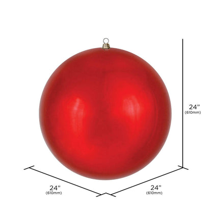 Vickerman 24" Giant Shiny Red Ball Christmas Ornament UV Resistant