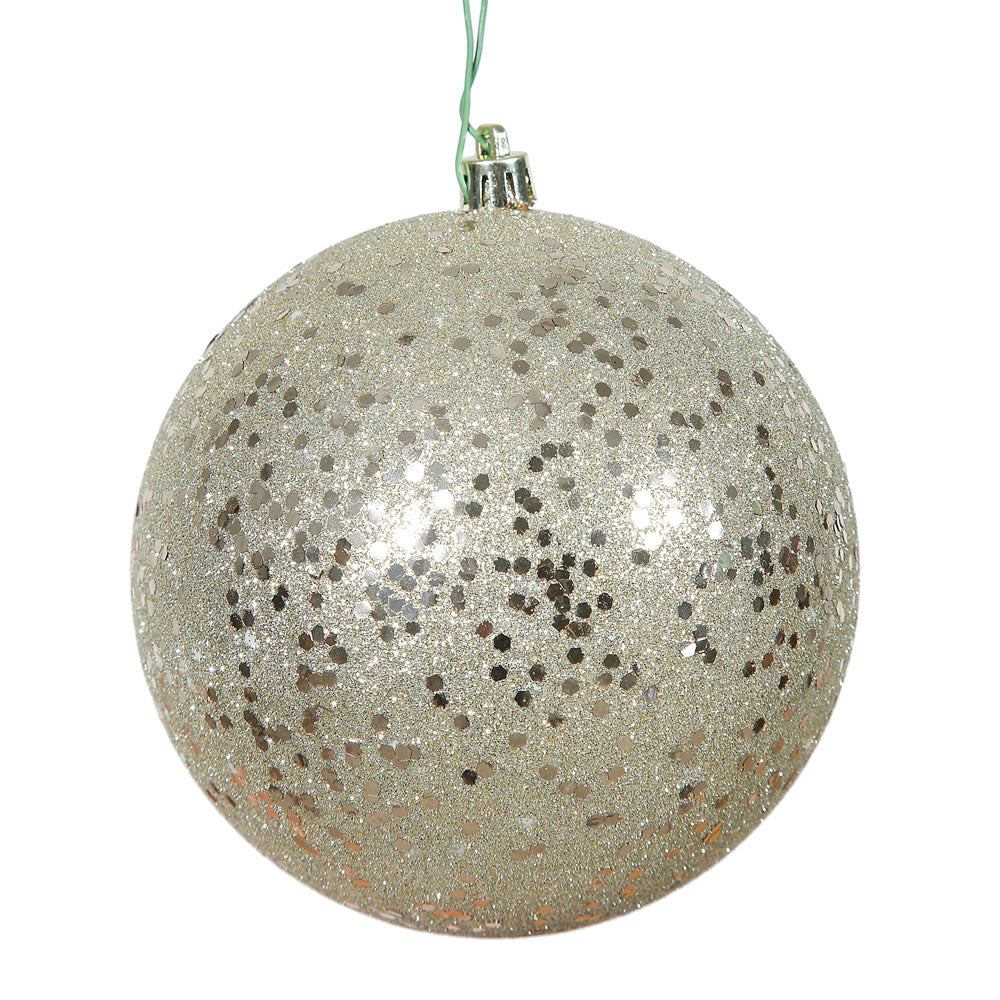 Vickerman 12" Champagne Sequin Ball Ornament