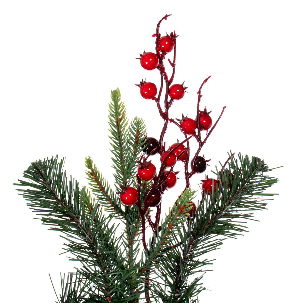 Vickerman 24" Berry Mixed Pine Cone Artificial Unlit Wreath.