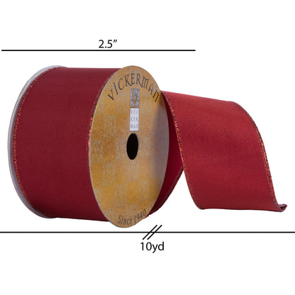 Vickerman 2.5" x 10 Yards Crimson Red Christmas Ribbon