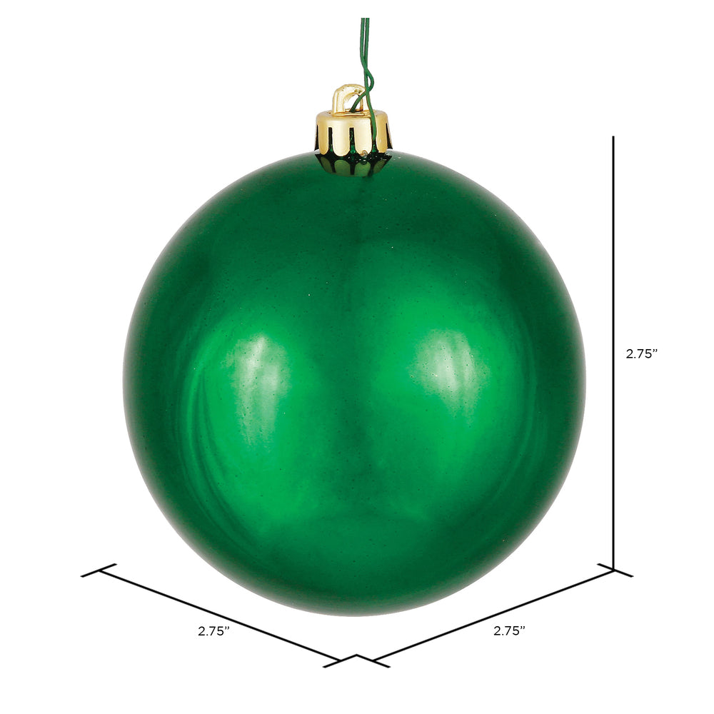 Vickerman 2.75" Emerald Shiny Ball Ornament 12 per Bag