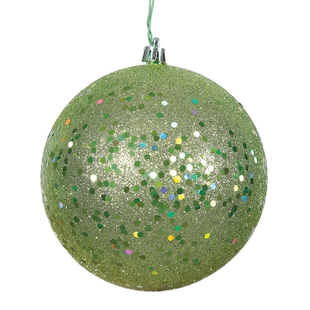 Vickerman 4.75" Celadon Sequin Ball Ornament 4 per Bag