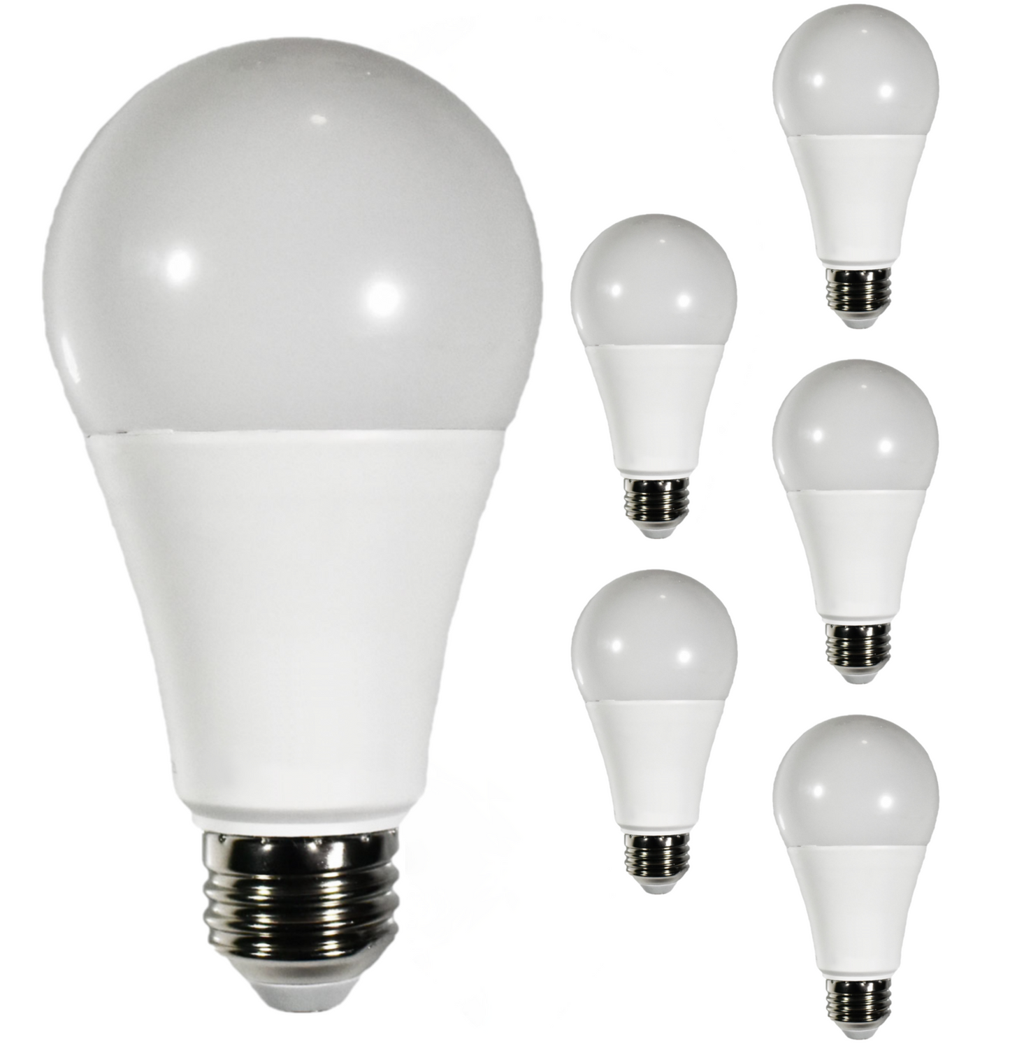 Damar A21 LED Light Bulb 17W 2000 Lumen E26 Medium Base 4000K Cool White For Home Living Room Bedroom Office Garage Warehouse Garden Light Bulb 120-277V CRI80 220° Beam Angle White Finish Pack of 6