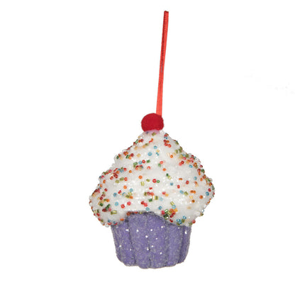 Vickerman 4.5" Purple Cupcake Ornament 2 per bag.