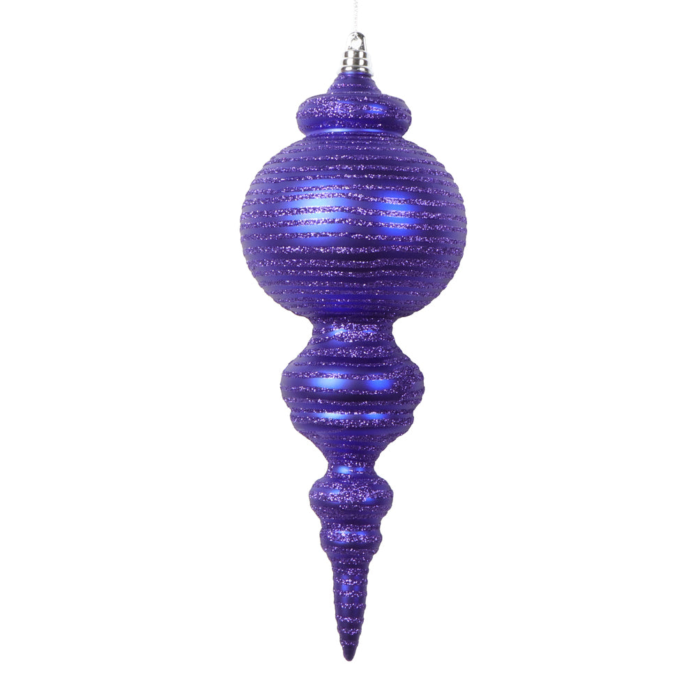 Vickerman 10" Matte Purple Finial Ornament 2 per bag.