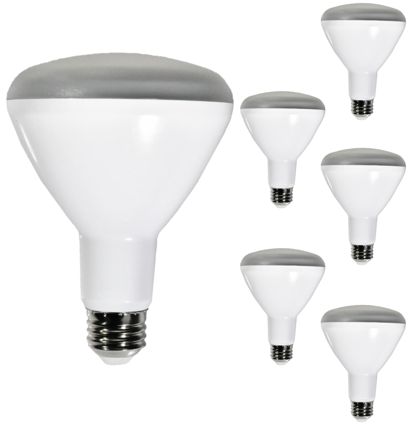 Damar BR30 LED Flood Light Bulb 8W 650 Lumen E26 Medium Base 5000K Bright White for Interior Home Decor Kitchen Recessed Can Light Bulbs 120V 110° Beam Angle Dimmable White Finish Pack of 6
