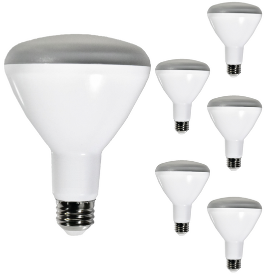 Damar BR30 LED Flood Light Bulb 8W 650 Lumen E26 Medium Base 5000K Bright White for Interior Home Decor Kitchen Recessed Can Light Bulbs 120V 110° Beam Angle Dimmable White Finish Pack of 6