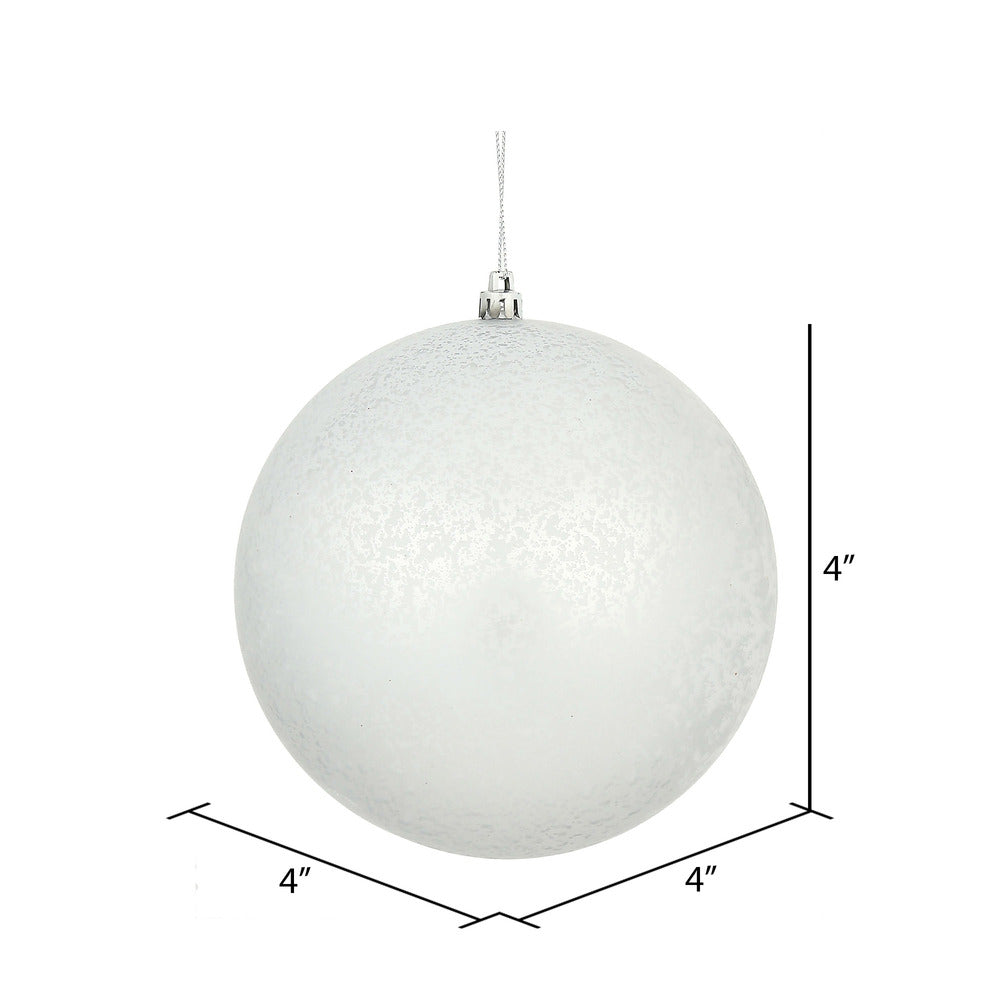 Vickerman 4" Silver Matte Mercury Ball Ornament 6 per Bag.