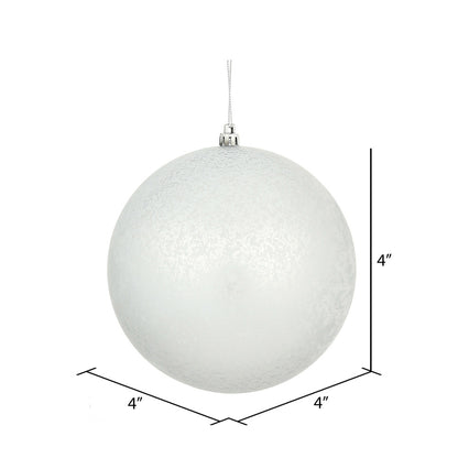 Vickerman 4" Silver Matte Mercury Ball Ornament 6 per Bag.