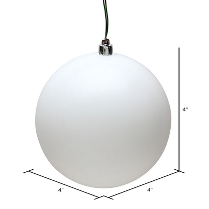 Vickerman 4" White Matte Ball Ornament 6 per Bag