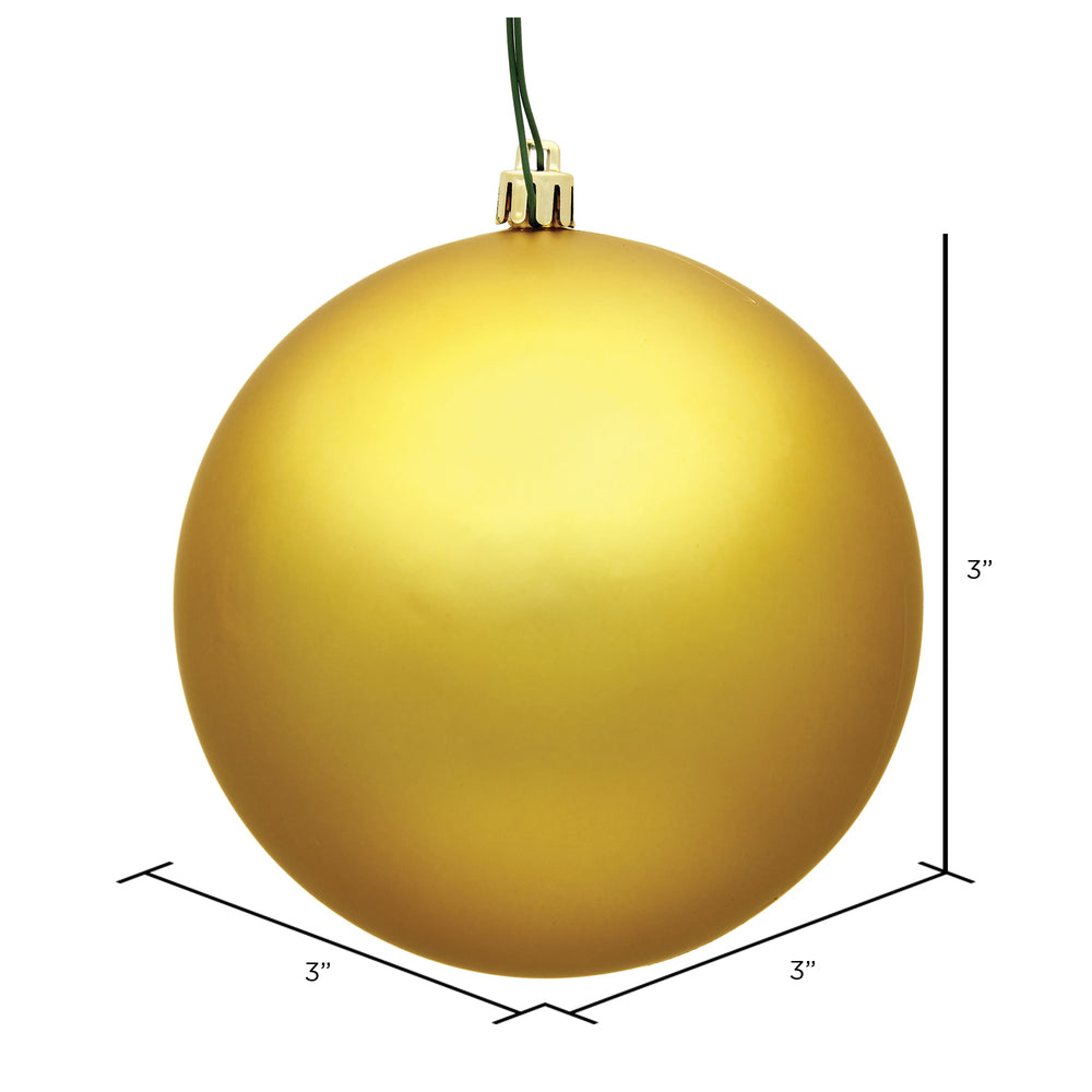 Vickerman 3" Honey Gold Matte Ball Ornament 32 per Box