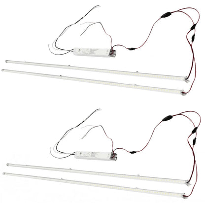 Damar- 2Ft Magnetic LED Troffer Retrofit Kit 30W 4500 Lumens 5000K Bright White Dimmable 110? Beam Angle 100-277V Pack of 2- Fluorescent Replacement Panel Strip Light Easy Install No Tools Required