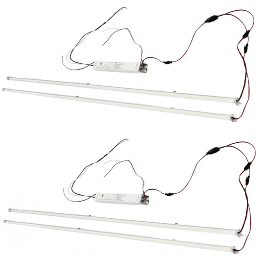 Damar- 2Ft Magnetic LED Troffer Retrofit Kit 30W 4500 Lumens 5000K Bright White Dimmable 110? Beam Angle 100-277V Pack of 2- Fluorescent Replacement Panel Strip Light Easy Install No Tools Required