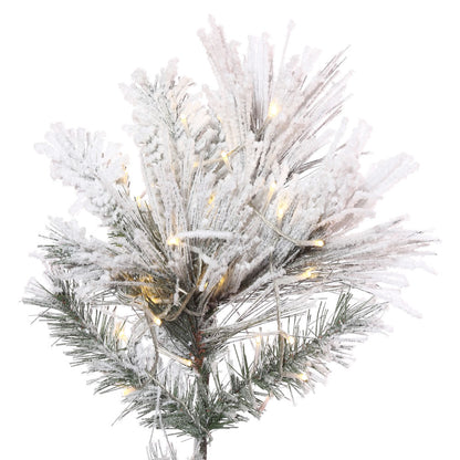 Vickerman 5.5' x 36" Flocked Atka Slim Artificial Christmas Tree Warm White LED lights.