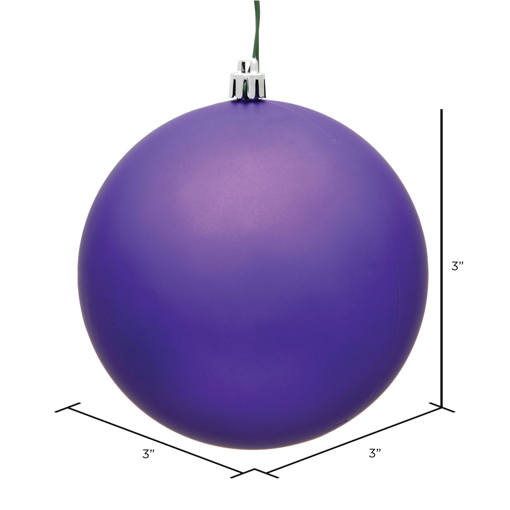 Vickerman 3" Purple Matte Ball Ornament 32 per Box